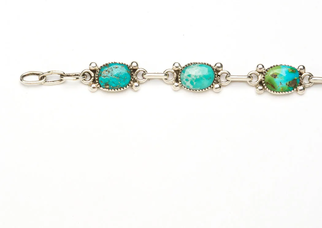 Turquoise Link Bracelet & Earring Set