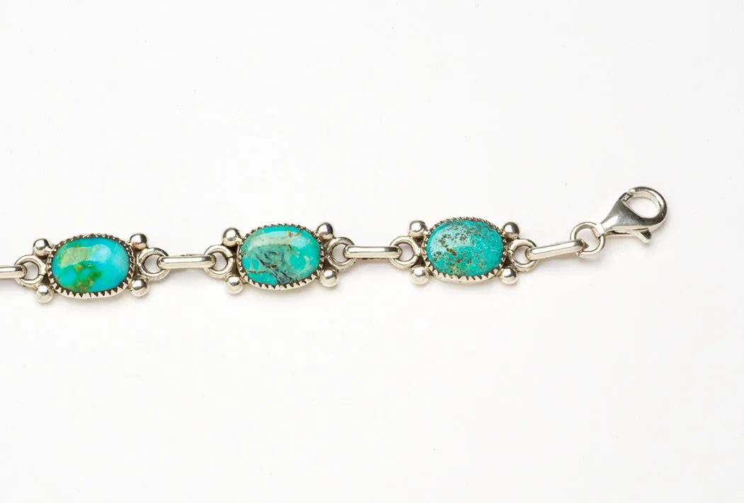 Turquoise Link Bracelet & Earring Set