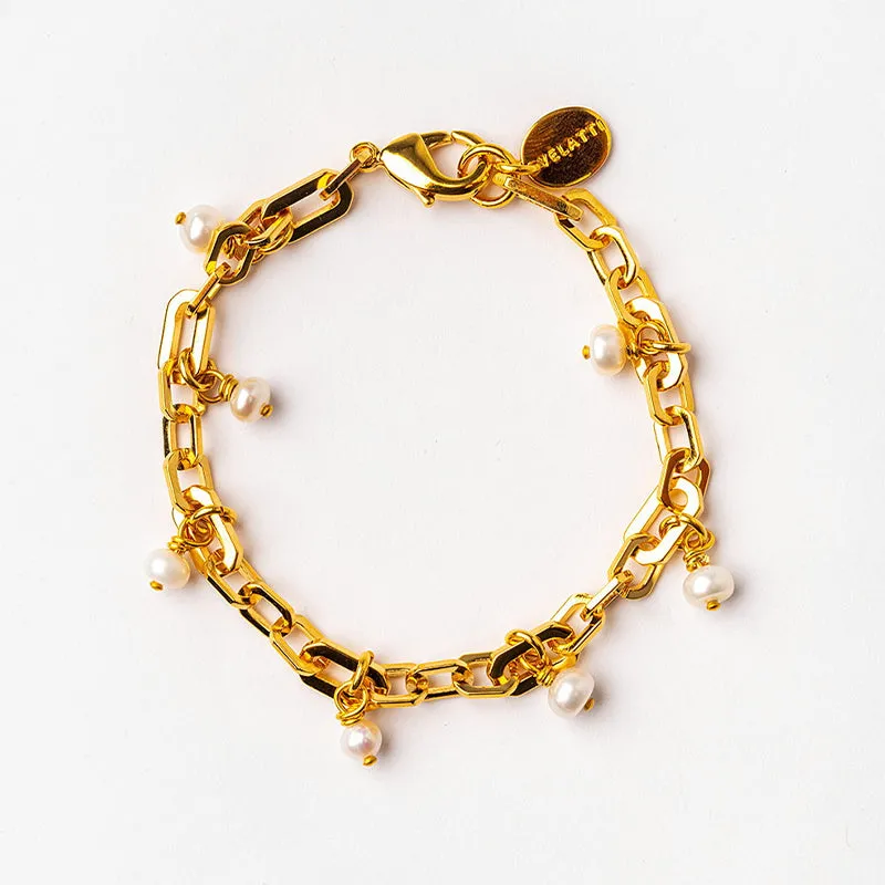 Velatti Hanging Multi Baby Gems Link Bracelet