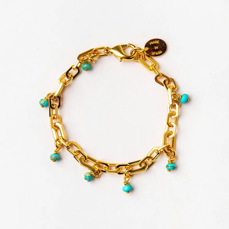 Velatti Hanging Multi Baby Gems Link Bracelet