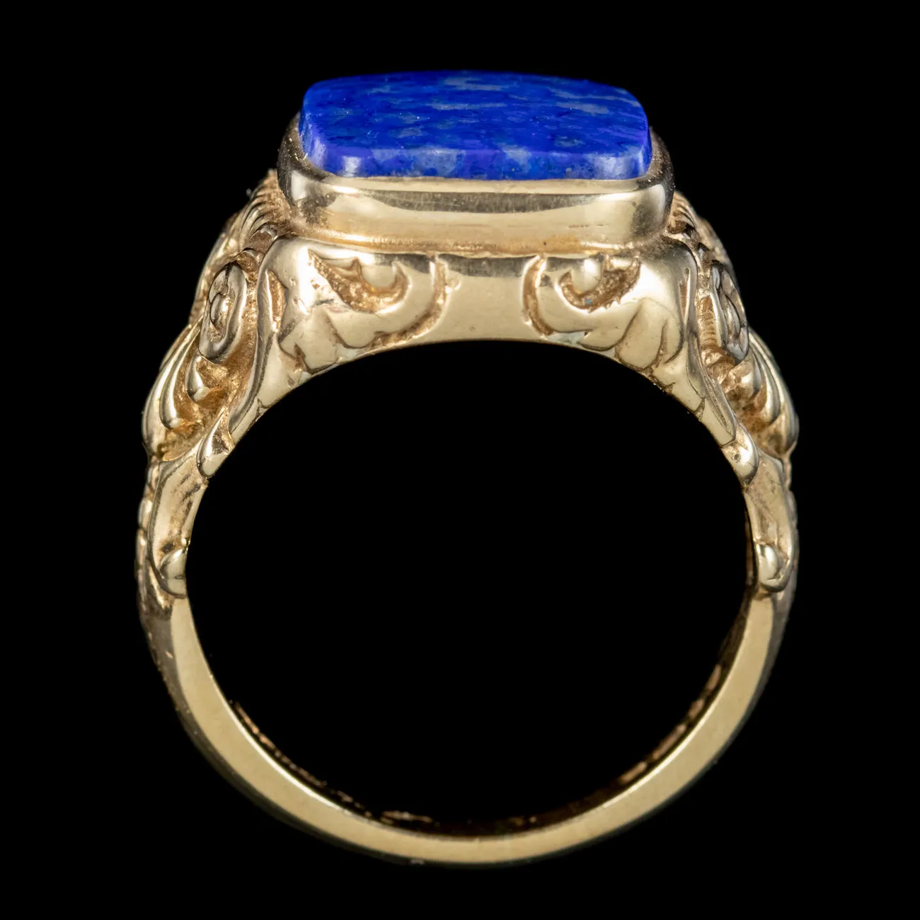 Vintage Lapis Lazuli Signet Ring Dated 1978