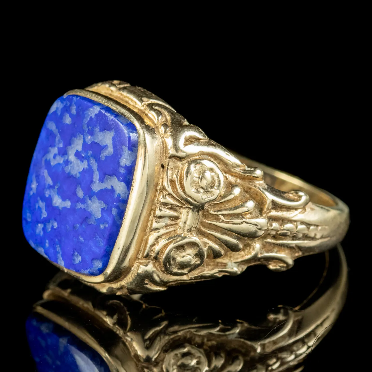 Vintage Lapis Lazuli Signet Ring Dated 1978