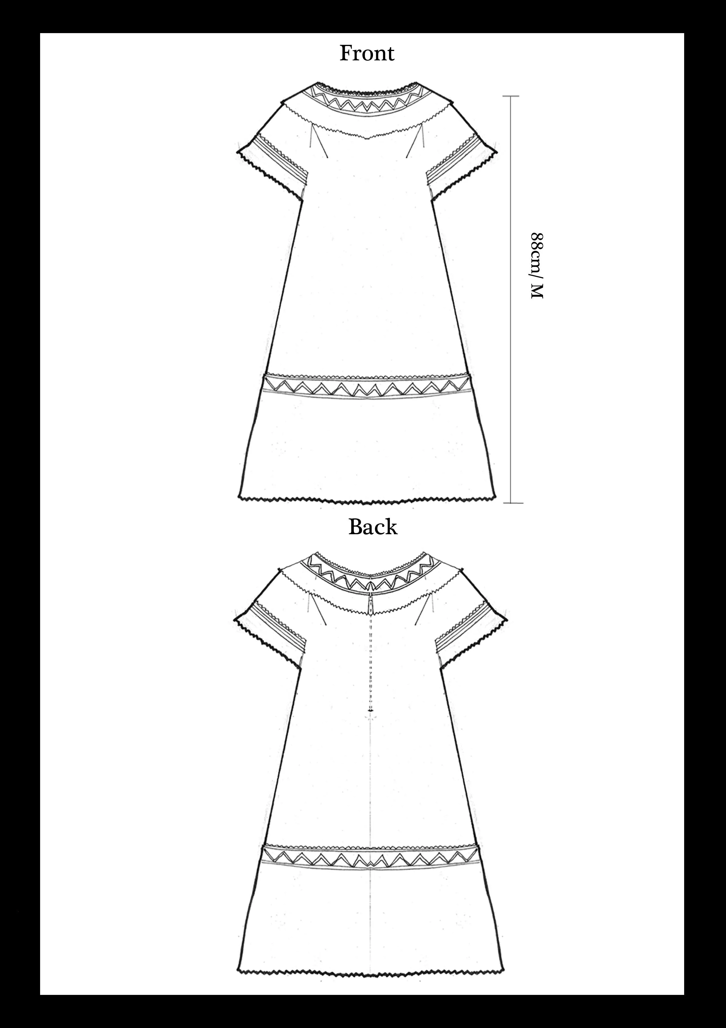White Short Dress with Handmade Decoration  Elegant Craftsmanship