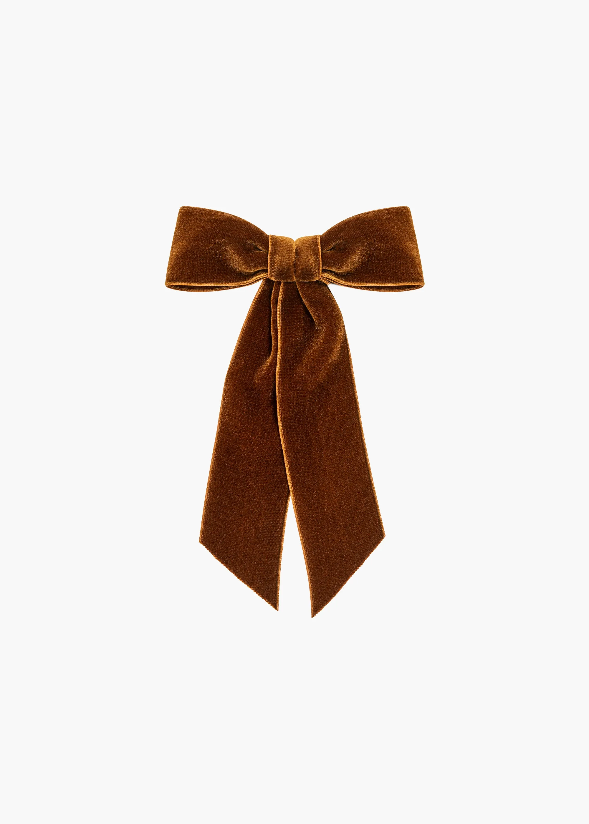 Wide Velvet Bow Barrette -- Topaz