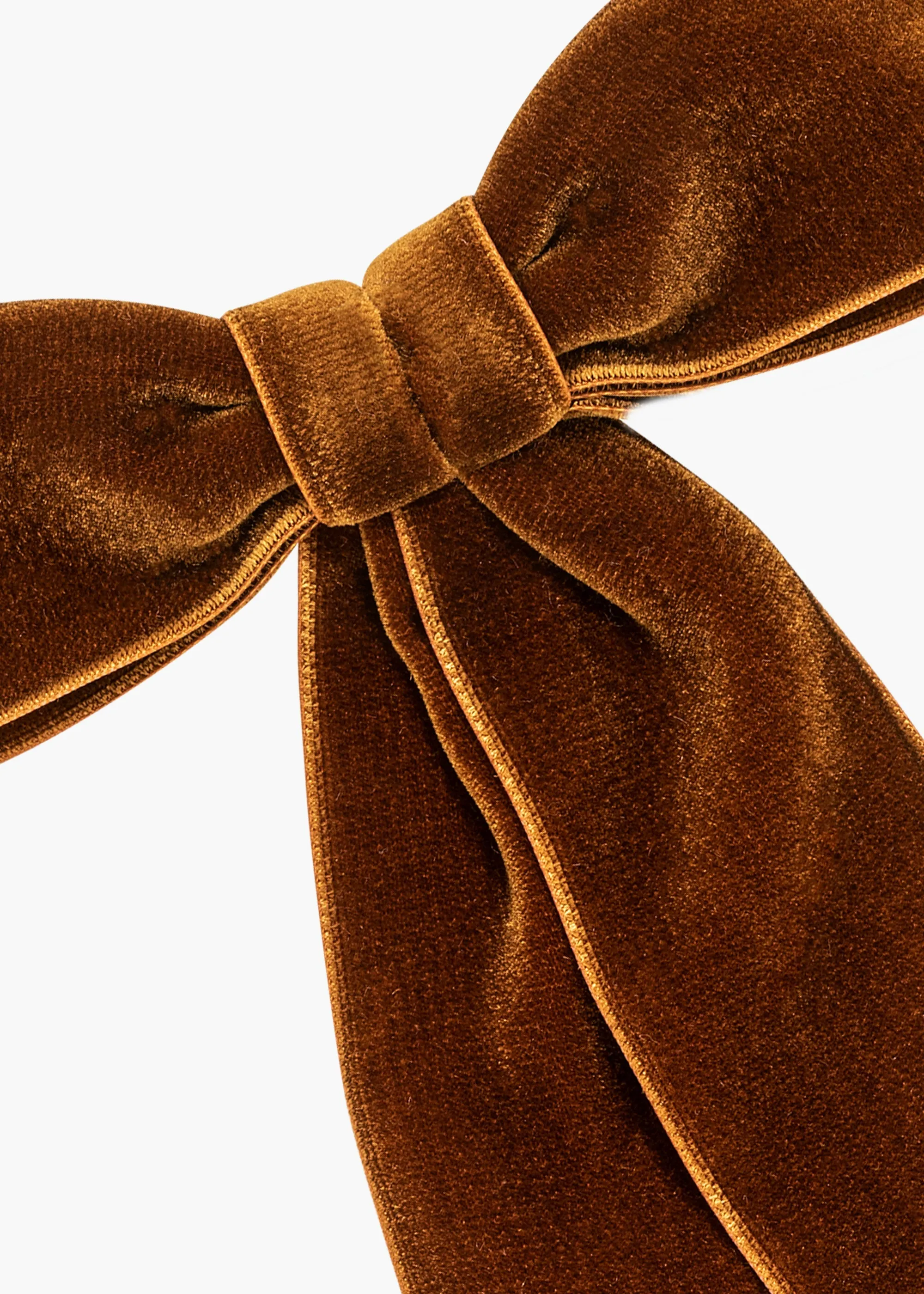 Wide Velvet Bow Barrette -- Topaz