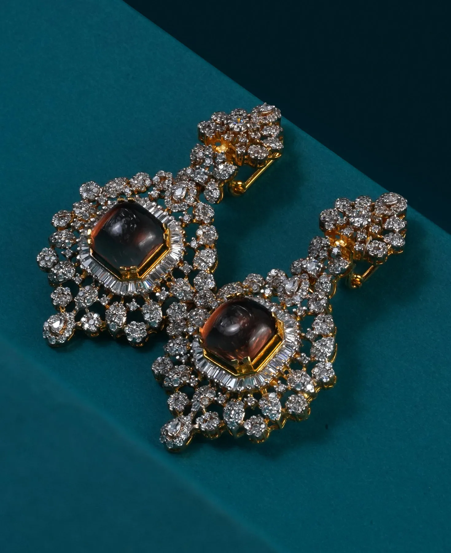 Zircon and Coffee Princess Earrings