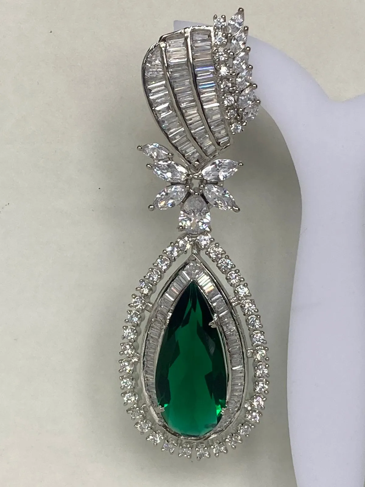 Zircon Emerald Earrings