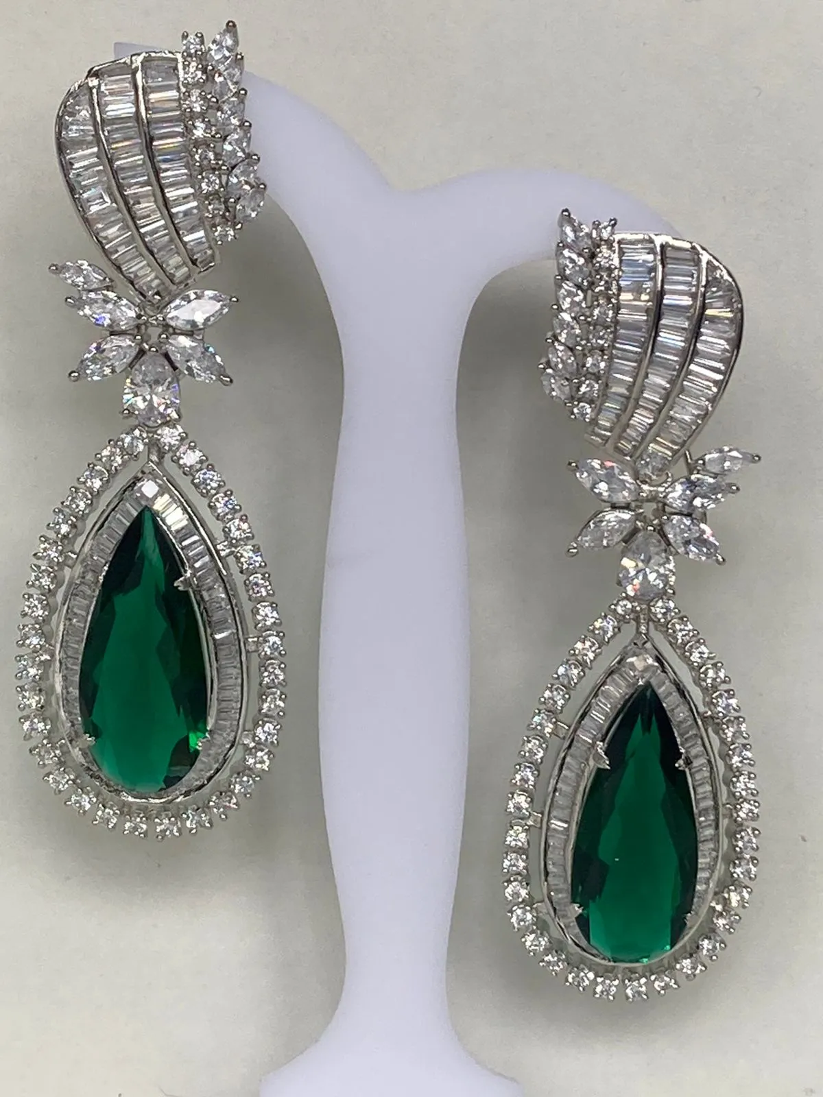 Zircon Emerald Earrings