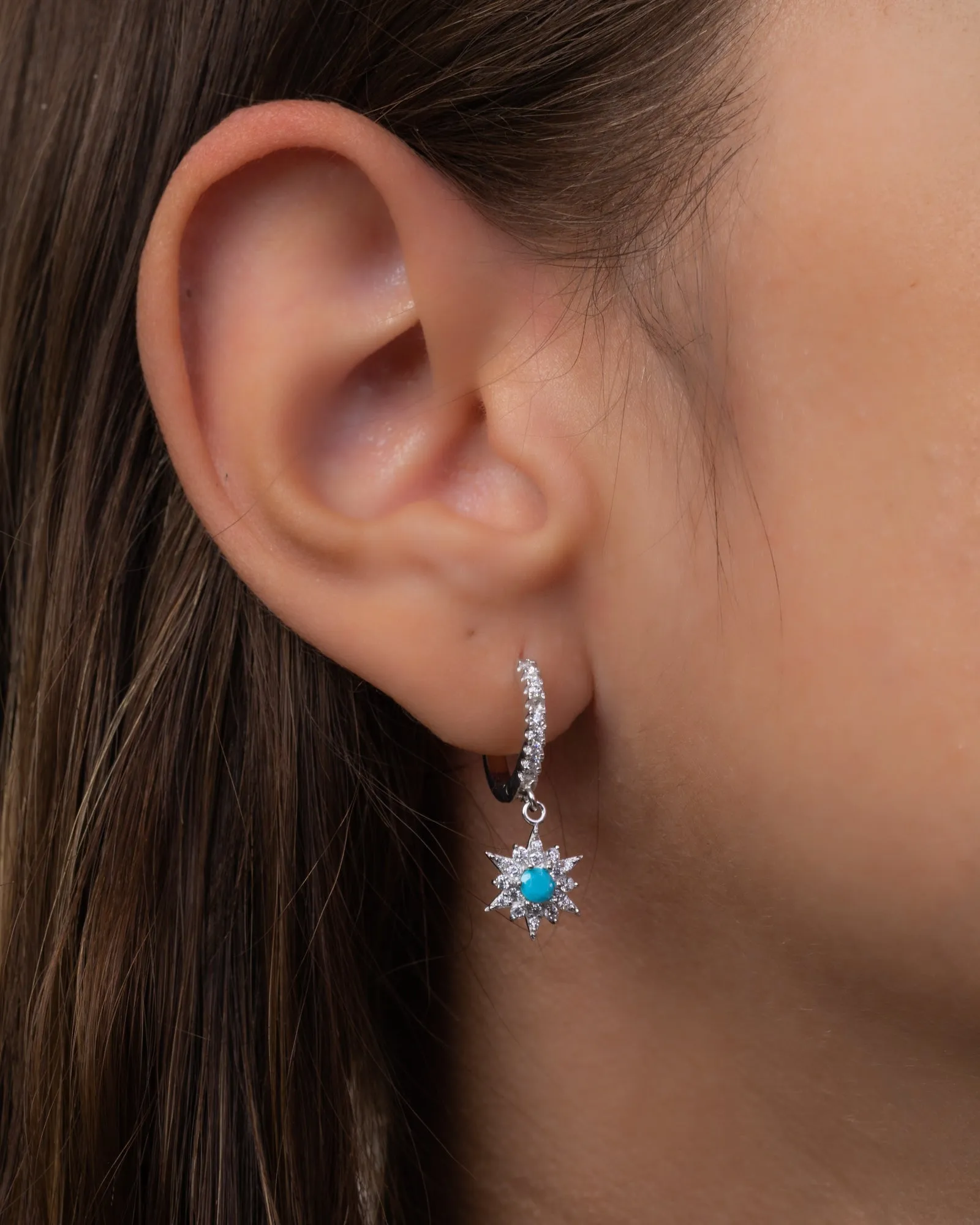 Zircon Northstar Hoop Turquoise (04) E